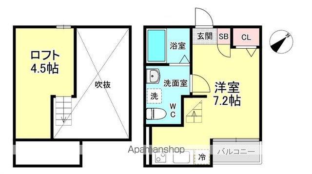 SPRING COAST(ワンルーム/2階)の間取り写真