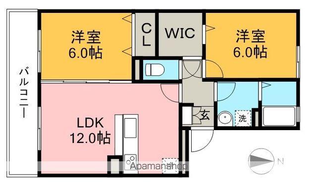 ビレッジ北久保B棟(2LDK/1階)の間取り写真