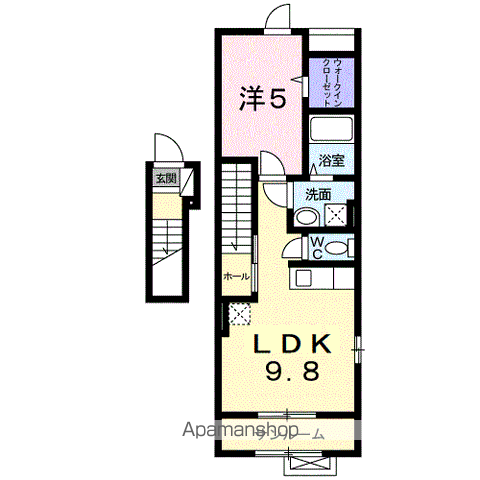 セレノ・パラッツオ(1LDK/2階)の間取り写真