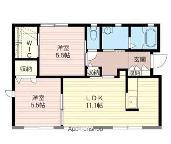 群馬県太田市 1階建 築15年(2LDK)の間取り写真