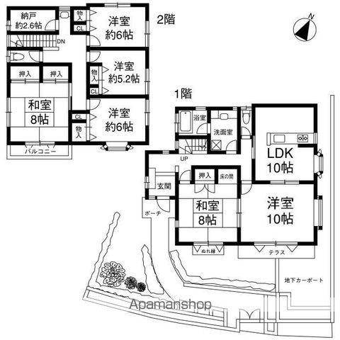 南海電鉄高野線 紀見峠駅 徒歩12分 2階建 築37年(6SLDK)の間取り写真