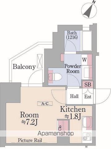 グランハイツ曙橋(1K/9階)の間取り写真