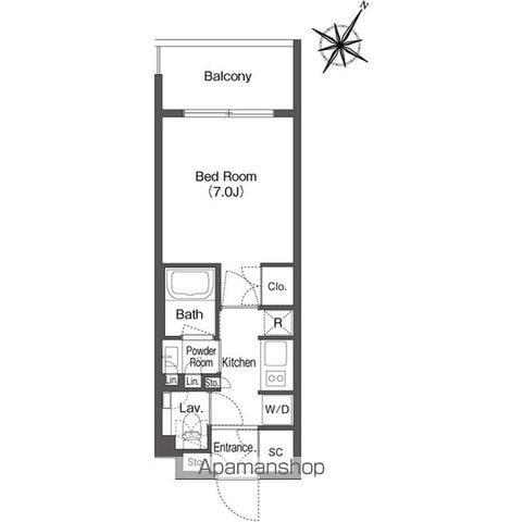 ミリアレジデンス日本橋人形町(1K/12階)の間取り写真