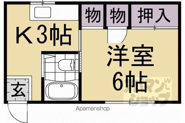 武市アパート(1K/2階)の間取り写真