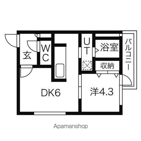 VIVACE N4(1DK/1階)の間取り写真