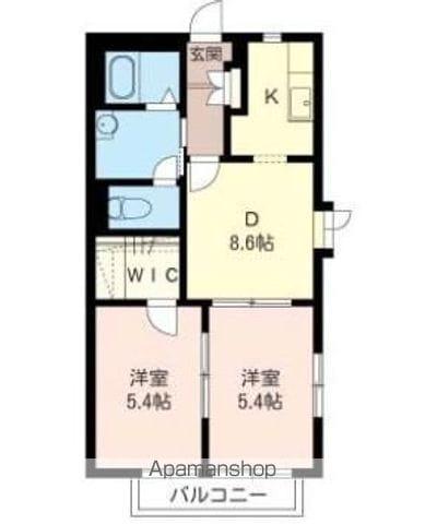 ちあふる館 B(2DK/2階)の間取り写真