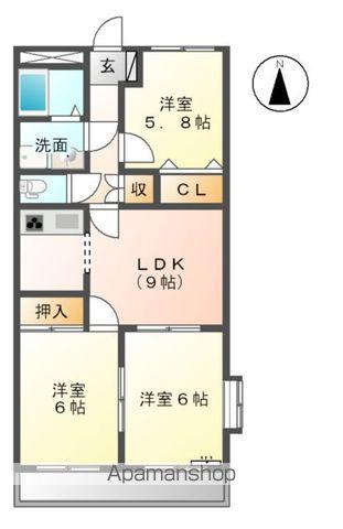 メルヴェーユ(3LDK/3階)の間取り写真