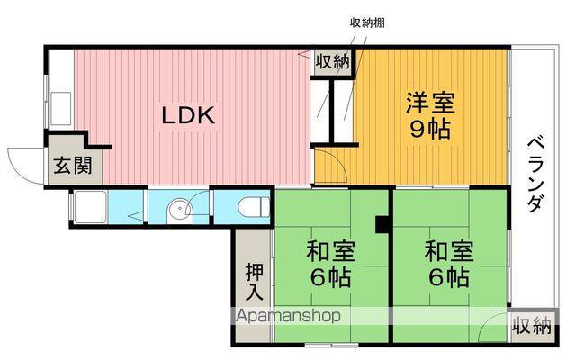 高田マンション(3LDK/3階)の間取り写真