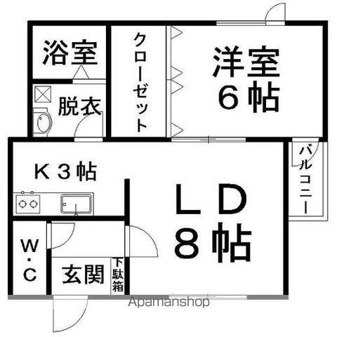 リバーサイドラピュタノース(1LDK/3階)の間取り写真