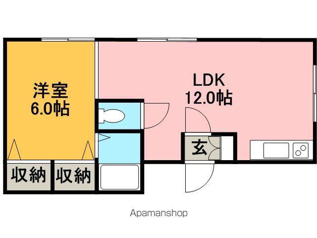 シャトリオン稲穂(1LDK/1階)の間取り写真