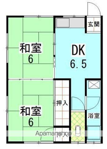 倉本アパート21号(2DK/2階)の間取り写真