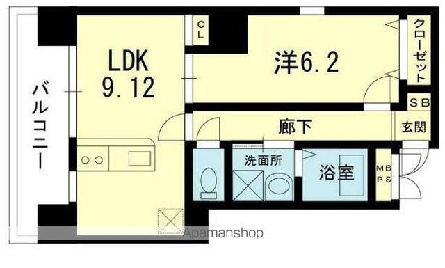 ロマージュ上通並木坂(1LDK/6階)の間取り写真