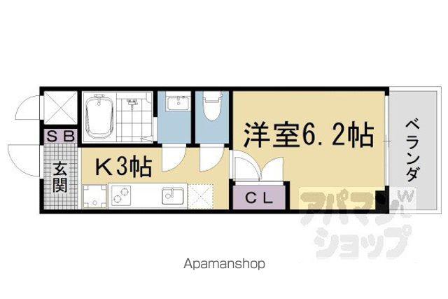 グランデコート薬大ノース(1K/1階)の間取り写真