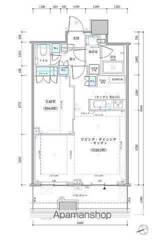 パークタワー勝どき サウス棟(1LDK/36階)の間取り写真