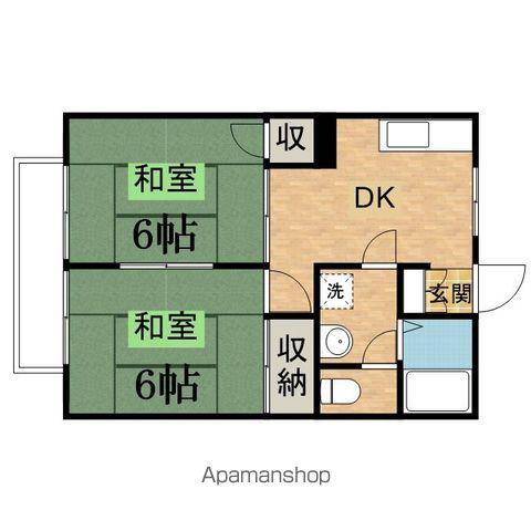 イミグランドⅡ(2DK/2階)の間取り写真