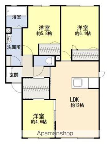 グランエスポワール(3LDK/1階)の間取り写真