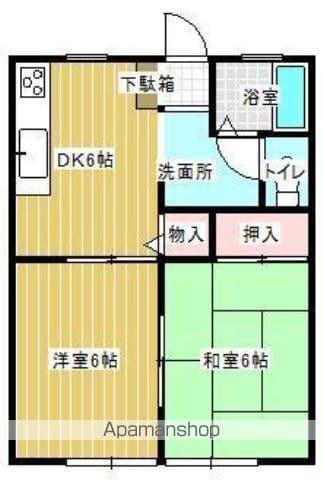 サンライフグランデージュA棟(2DK/1階)の間取り写真