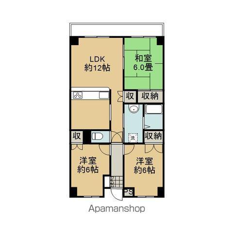 メゾンドール今治(3LDK/4階)の間取り写真