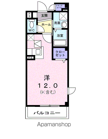 アニューアフェニティー(ワンルーム/1階)の間取り写真