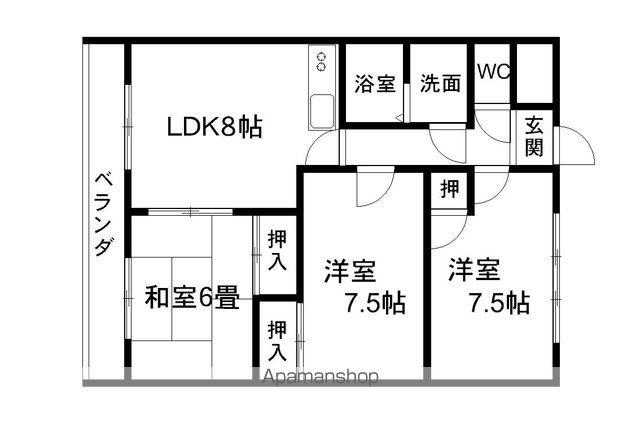 サンビレッヂ・グラス(3DK/1階)の間取り写真