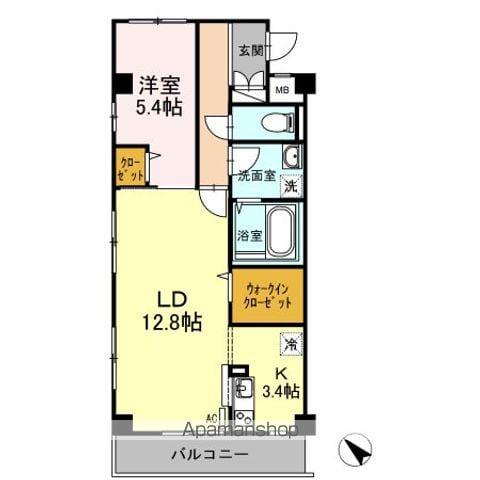 LA・NATURE(1LDK/2階)の間取り写真