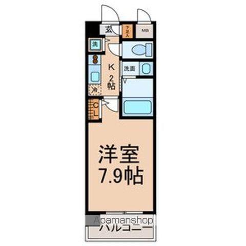 NFB白壁(1K/4階)の間取り写真