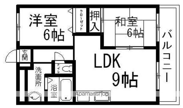 駅前コーポラス(2LDK/2階)の間取り写真