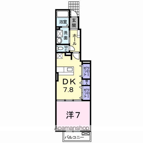 ボヌール・キャトルズ(1DK/1階)の間取り写真