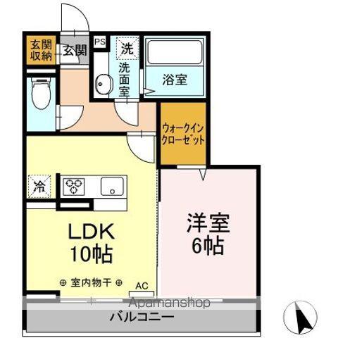 DUCCOⅢ(1LDK/2階)の間取り写真