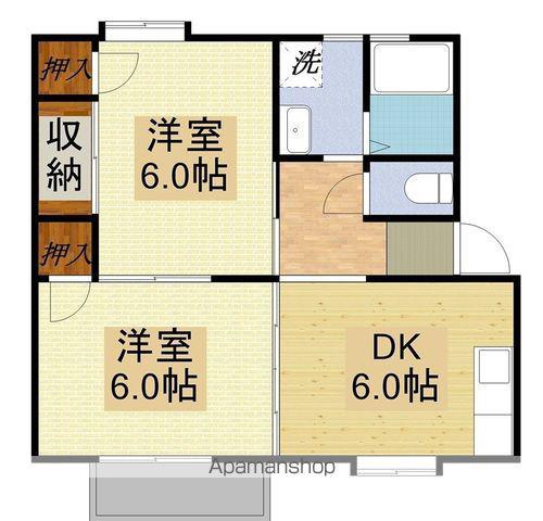 ハイツカトレア(2DK/1階)の間取り写真