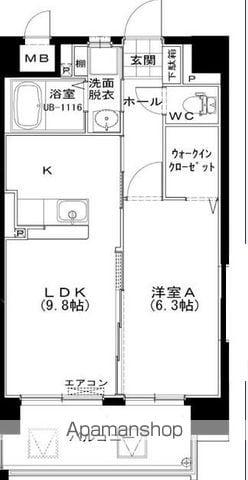 パロス バーデス APT(1LDK/4階)の間取り写真