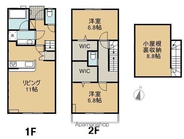 トレセB棟(2SLDK/1階)の間取り写真
