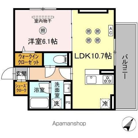 D-ROOM板付(1LDK/2階)の間取り写真