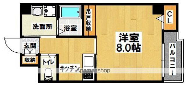 エヌエムトラントウエスト(1K/2階)の間取り写真