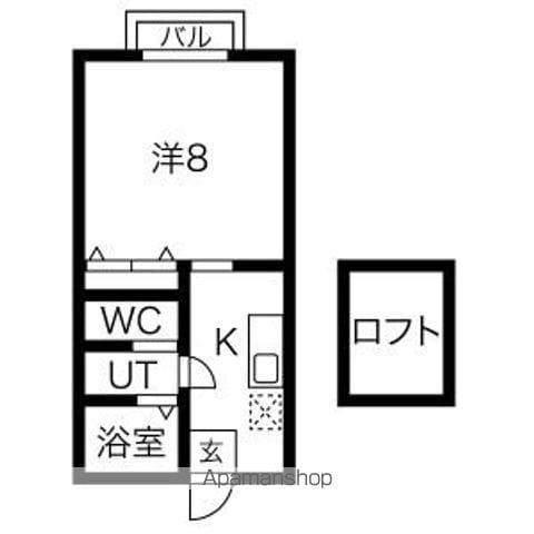 スイートヴィラ(1K/1階)の間取り写真