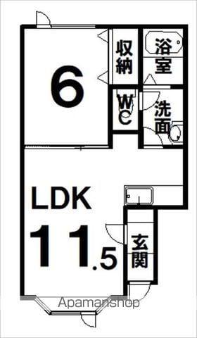 アーク・リビオンB(1LDK/2階)の間取り写真
