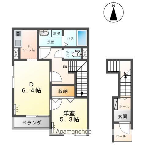 エルシオンⅡ(1LDK/2階)の間取り写真