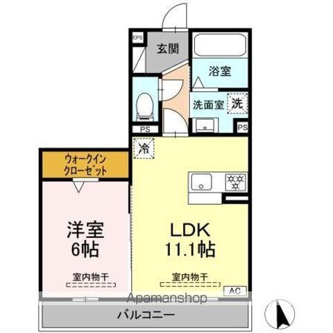 シリウス(1LDK/2階)の間取り写真