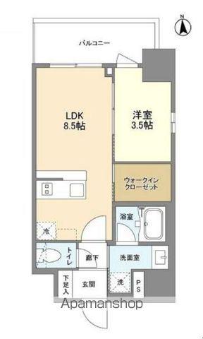 REVENT難波ウエスト(1LDK/9階)の間取り写真