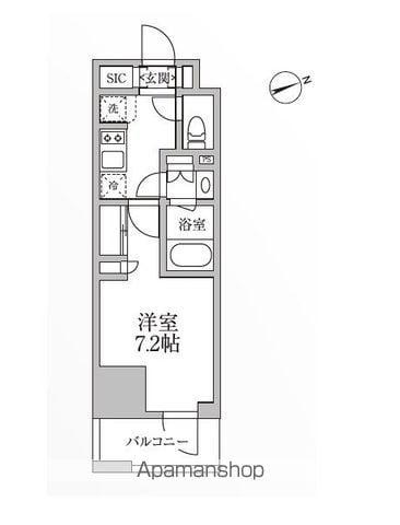 レジディア新御徒町2(1K/6階)の間取り写真