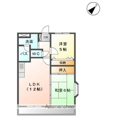 ヴィラクオーレⅠ(2LDK/2階)の間取り写真