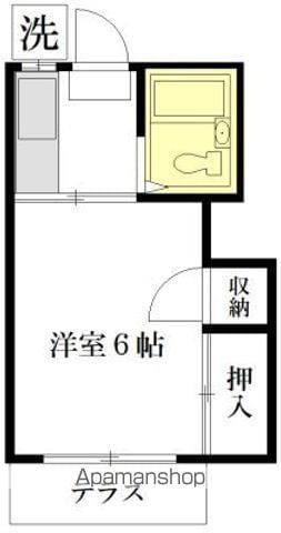 グリーンハイム(1K/地下階)の間取り写真