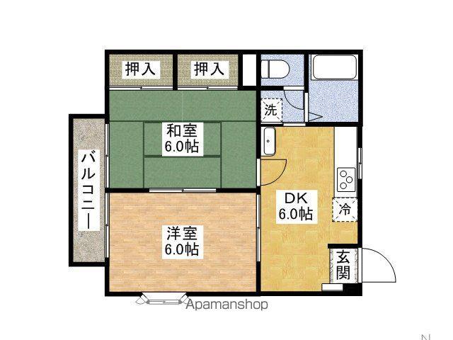 インペリアル津屋崎(2DK/1階)の間取り写真