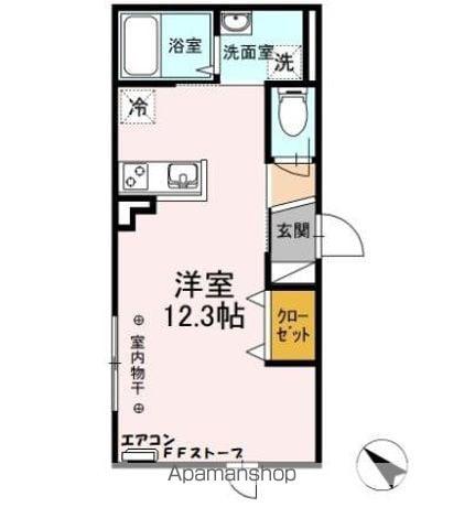 メゾンY&M Ⅱ(ワンルーム/1階)の間取り写真