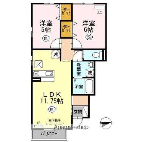 メゾンポラリス(2LDK/1階)の間取り写真