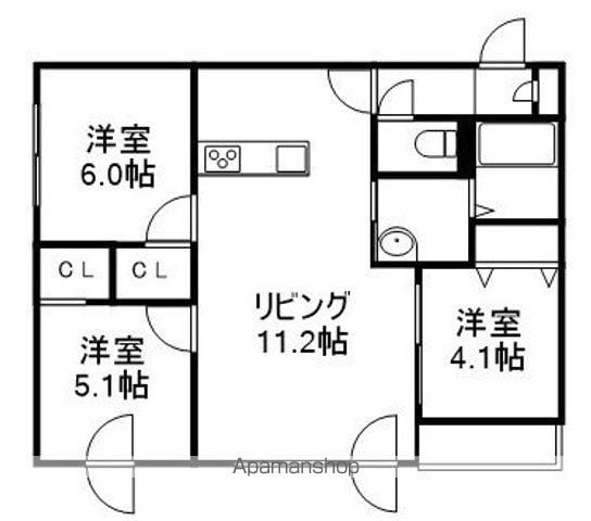 TONY VILLAGE KYOEI(3LDK/1階)の間取り写真