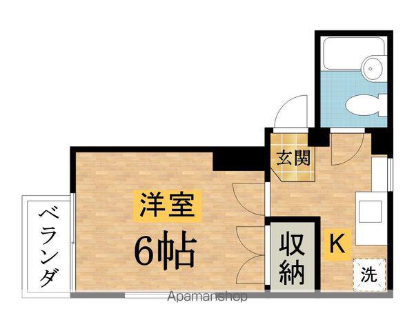 第1並木レジデンス(ワンルーム/2階)の間取り写真