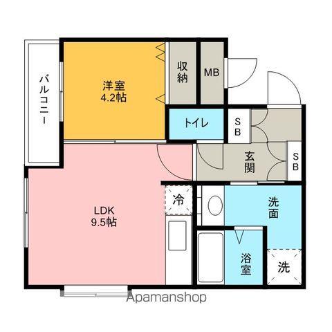ポラリス梅光園(1LDK/3階)の間取り写真