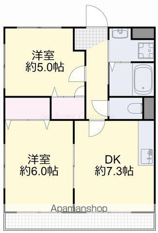 オルセーメゾンE(2DK/2階)の間取り写真