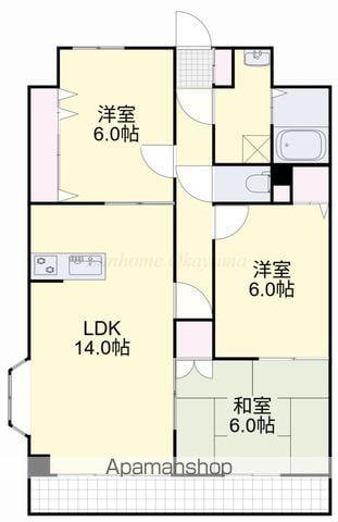 はなはうす門田本町(3LDK/3階)の間取り写真